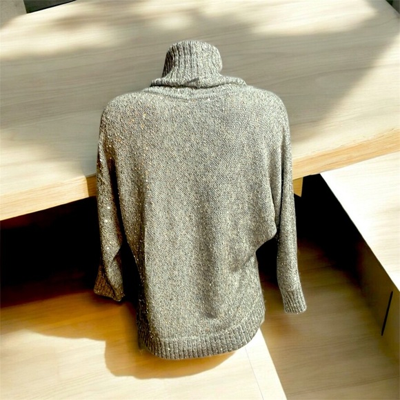 INC Grey With Silver Sequin Cowl Neck Sweater Size L - Picture 4 of 4
